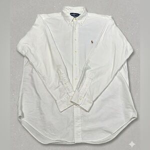 Ralph Lauren White Button-Down Oxford Shirt with Embroidered Pony XL Yarmouth